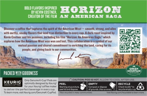 Green Mountain Coffee Roasters Horizon Blend By Kevin Costner Dark Roast Coffee Perspective: back