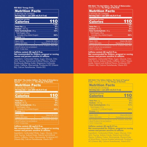 Red Bull Energy Drink Variety Pack Cans Perspective: back