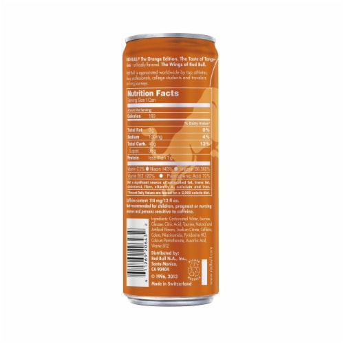 Red Bull® The Orange Edition Tangerine Energy Drink Can Perspective: back