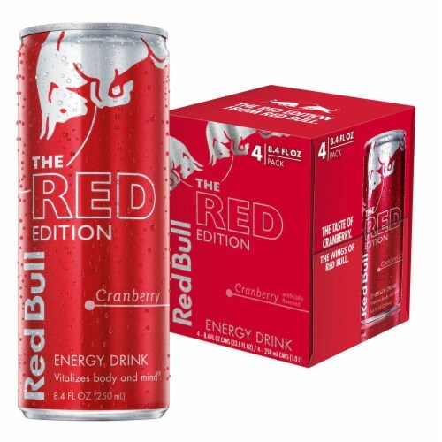 Red Bull The Red Edition Cranberry Energy Drink Perspective: back