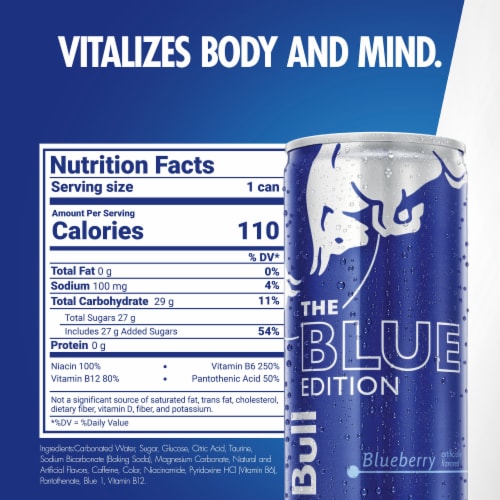 Red Bull Blue Edition Blueberry Energy Drink Perspective: back