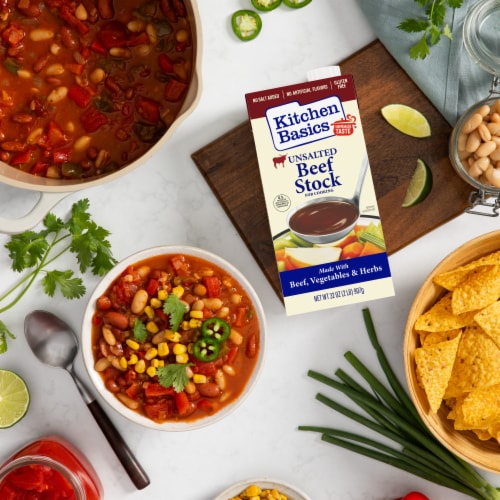 Kitchen Basics® Unsalted Beef Stock Perspective: back