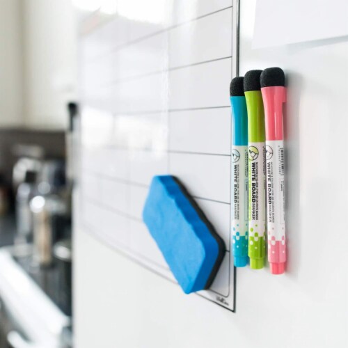 WallDeca Erasable Fridge Weekly Wall Planner, 43 x 30 cm, Perfect for Family Perspective: back
