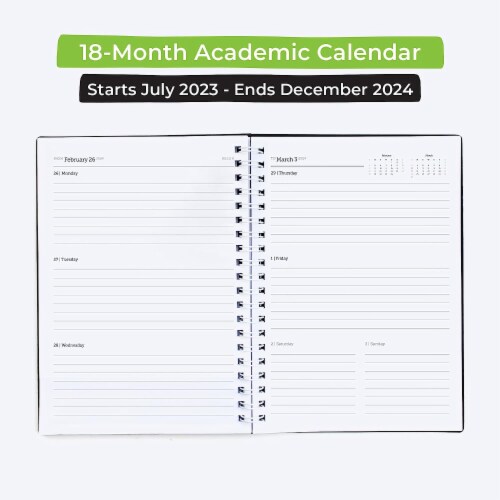 WallDeca - Weekly & Monthly Planner, Jul 2022 - Dec 2023, Flexible Cover (8 x 11") Perspective: back