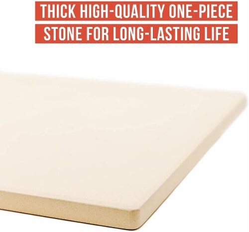 Chef Pomodoro Pizza Stone, 15 x 12 , Rectangular Natural Stone for Baking Ovens and Grills Perspective: back