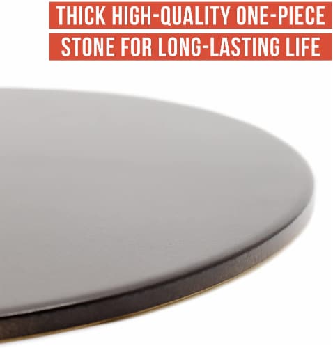 Chef Pomodoro 15 Round Pizza Stone, Glazed Natural Stone for Baking Ovens and Grills Perspective: back