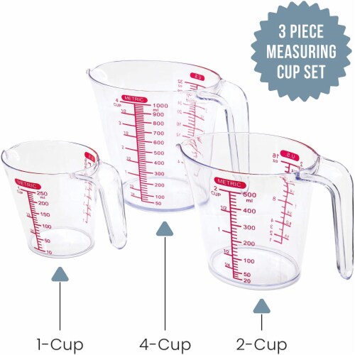 Kitcheniva Large Capacity Clear Plastic Measuring Cups Set of 4, 1 Set -  Kroger