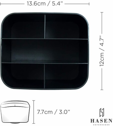Remote Control Organizer Holder, Controller TV Guide, 5 Spacious Compartments, Black Perspective: back