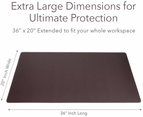 ZBRANDS // Brown Artificial Leather Desk Mat Pad Blotter Protector (36  x 20 ) Perspective: back