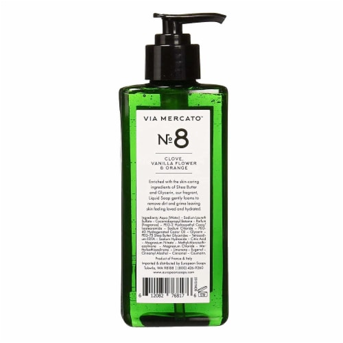 Via Mercato Liquid Hand Soap No 8 - Clove, Vanilla, & Orange Perspective: back
