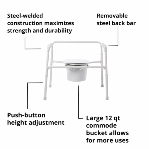 Commode chair with fixed arm deals
