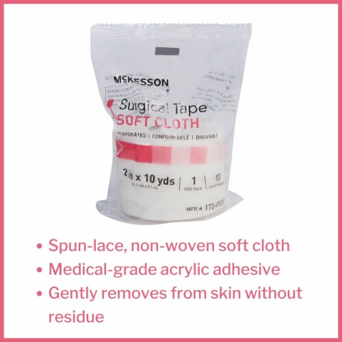 McKesson Medical Tape 2  x 10 Yd 172-49220,  1 Pack, 1 Rolls/Pack Perspective: back