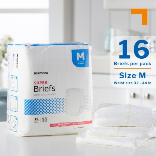 McKesson Adult Incontinence Brief M Moderate Absorbency BR30643, Moderate, 16 Ct Perspective: back