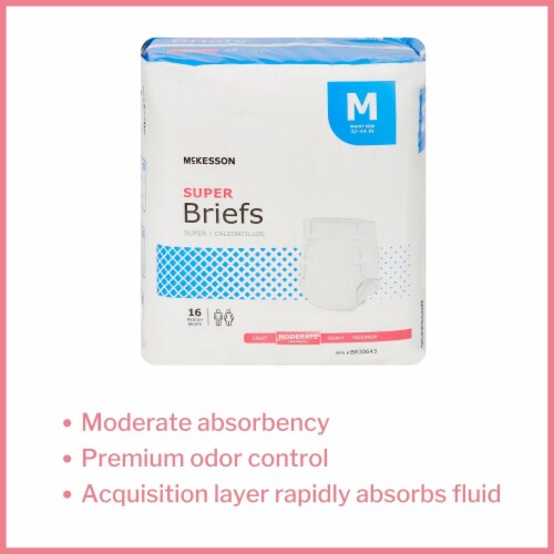 McKesson Adult Incontinence Brief M Moderate Absorbency BR30643, Moderate, 96 Ct Perspective: back