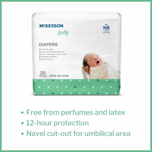 McKesson Baby Baby Diaper Newborn, 0 to 10 lbs. BD-SZNB, 120 Ct Perspective: back