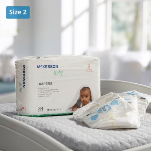 McKesson Baby Baby Diaper Size 2, 12 to 18 lbs. BD-SZ2, 34 Ct Perspective: back