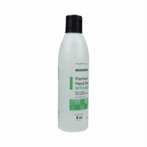 McKesson Premium Ethyl Alcohol Spring Water Scent Hand Sanitizer with Aloe 8 oz. Bottle 1 Ct Perspective: back