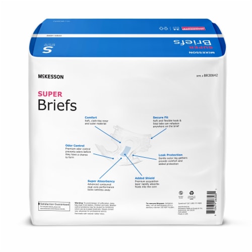 McKesson Adult Incontinence Brief S Moderate Absorbency Contoured, BR30642, 24 Ct Perspective: back