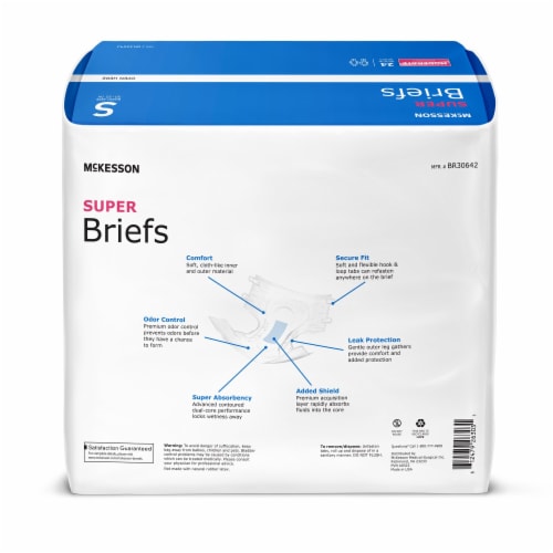 McKesson Adult Incontinence Brief S Moderate Absorbency Contoured, BR30642, 96 Ct Perspective: back