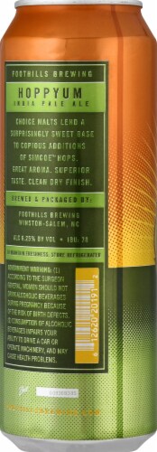 Foothills Brewing Hoppyum IPA Beer Perspective: back