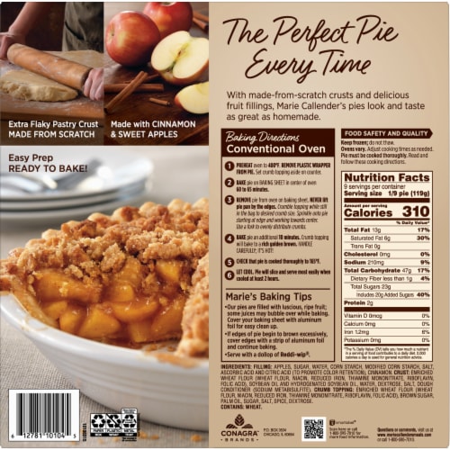 Marie Callender's Dutch Apple Pie Frozen Dessert Perspective: back