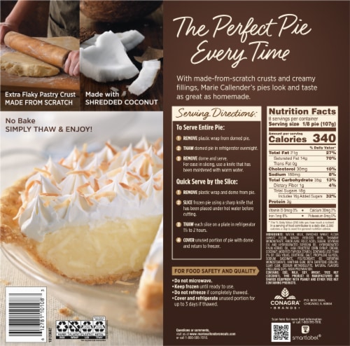 Marie Callender's Coconut Cream Pie Perspective: back