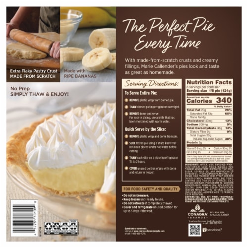 Marie Callender's Banana Cream Pie Frozen Dessert Perspective: back