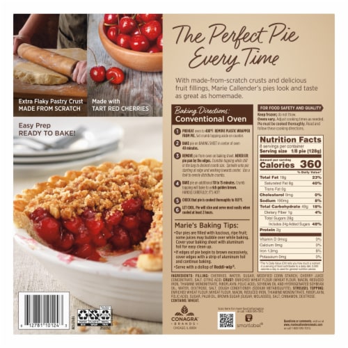 Marie Callender's Cherry Crunch Pie Frozen Dessert Perspective: back
