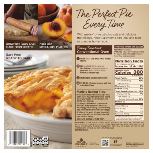 Marie Callender's Lattice Peach Pie Perspective: back