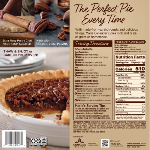 Marie Callender's Southern Pecan Pie Frozen Dessert Perspective: back