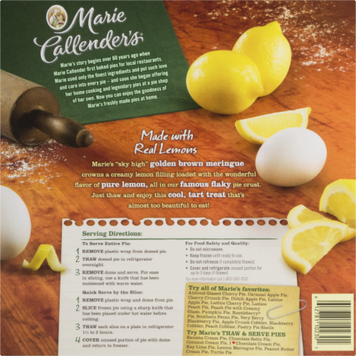 Marie Callender's® Lemon Meringue Pie Perspective: back