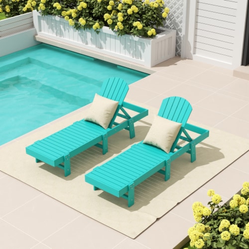 WestinTrends Classic Adirondack Poly Reclining Chaise Lounge Turquoise 1 Set Gerbes Super Markets
