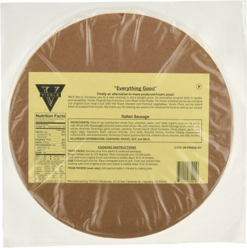 Vicolo Italian Sausage & Caramelized Onions Cornmeal Crust Pizza Perspective: back