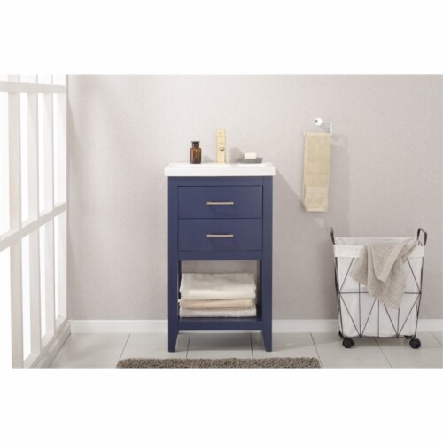 Design Element Group Cara 20  Single Sink Vanity in Blue Perspective: back