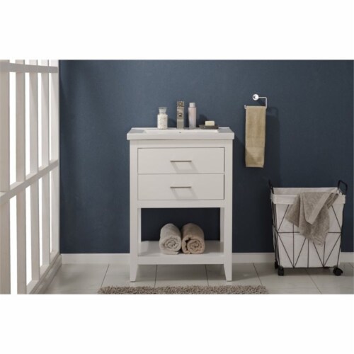 Design Element Group Cara 24  Single Sink Vanity in White Perspective: back