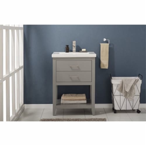Design Element Group Cara 24  Single Sink Vanity in Gray Perspective: back