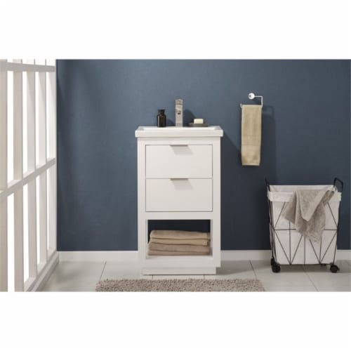 Design Element Group Klein 20  Single Sink Vanity in White Perspective: back
