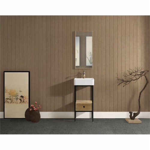 Design Element Group Cassidy 16  Single Sink Vanity in Natural Perspective: back