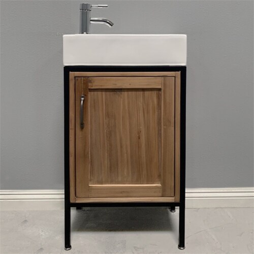 Design Element Bristol 18.5  Single Sink Vanity in Walnut Perspective: back