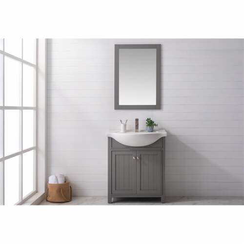 Design Element Marian 30  Single Sink Vanity In Gray Perspective: back