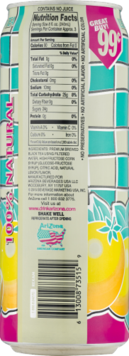 AriZona® Lemon Iced Tea Can Perspective: back