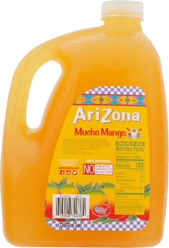 AriZona® Mucho Mango® Fruit Juice Cocktail Bottle Perspective: back