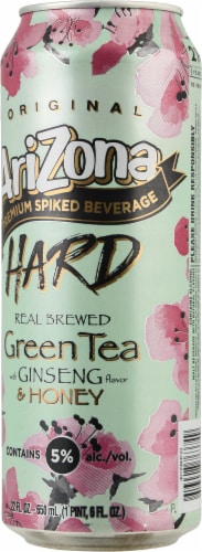 Arizona Original Premium Spiked Beverage Hard Real Brewed Green Tea with Ginseng & Honey Perspective: back