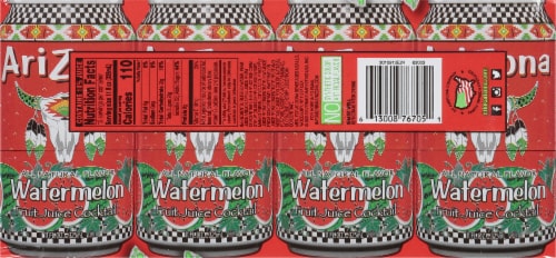 Arizona Natural Flavor Watermelon Aluminum Can Perspective: back