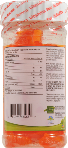 Hero Nutritionals Slice of Life Vitamin C + Pomegranate Gummy Vitamins 60 Count Perspective: back