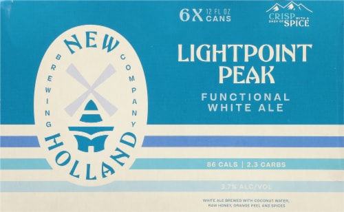 New Holland Lightpoint Peak Functionsl White Ale 6 pack Perspective: back