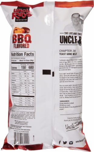 Uncle Ray's® BBQ Potato Chips Perspective: back