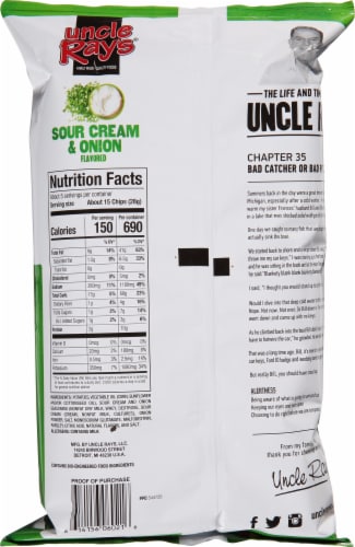 Uncle Ray's® Sour Cream & Onion Potato Chips Perspective: back