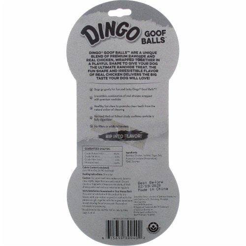 Dingo Goof Balls Rawhide Small Dog Snacks Perspective: back