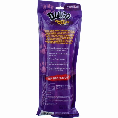Dingo Wag'N Wraps Dog Treats, Jumbo (10 x1.5 ), Chicken, 2 Ct Perspective: back